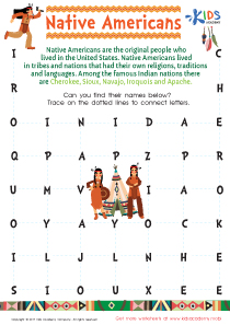 Native American Word Search Printable: Free Printout for Kids